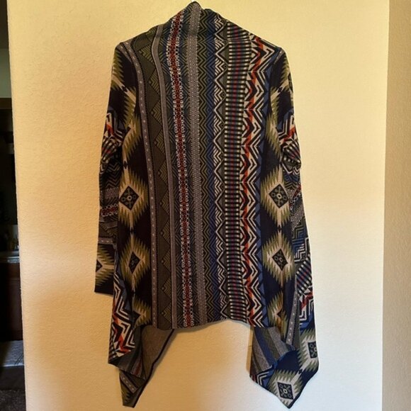Ruff Hewn Aztec Bohemian Western Open Front Cardigan Kimono - Picture 6 of 7